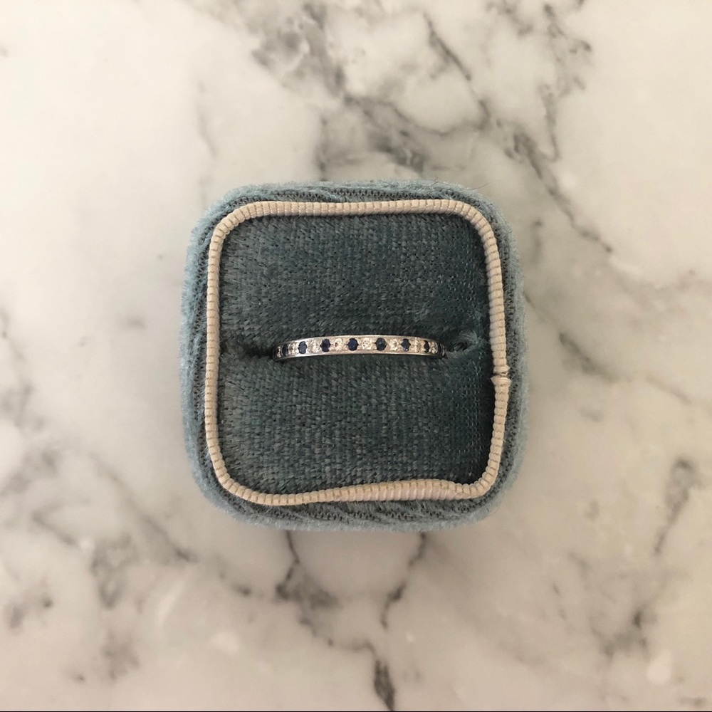 Tiffany platinum sapphire and diamond wedding band